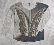 Langarm Shirt Gr.L Engelsflügel grau Key Largo neu!