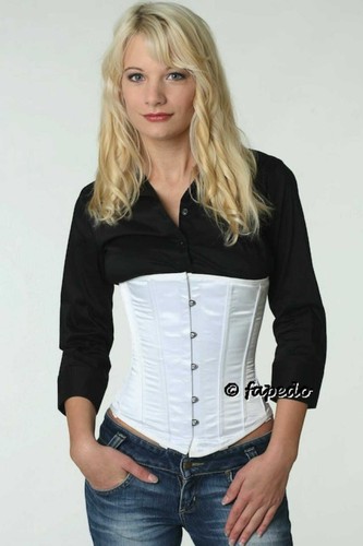 Korsett corsage weiß - weiß, satin