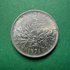 5 Francs 1971 Frankreich Fünfte Republik Säerin KM# 926a