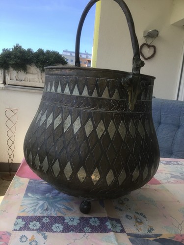 Antiker kupfer messing kessel - kupfer,
