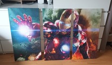 Marvel Superhelden Iron Man Triptychon Leinwandbild 3x  40cm X 80cm