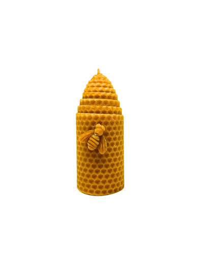 Honigkerze mit bienenmotiv aus - honigkerze,