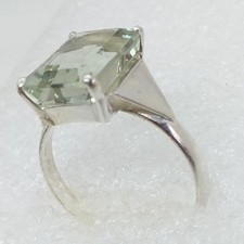 Prasiolith facettiert ring 925 - prasiolith,