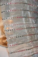 Bändchen Raffrollo bestickt 140/80cm bunt weiß