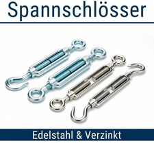 Spannschloss Seilspanner 2 Stk. Edelstahl A4 & verzinkt Spannschraube Haken Öse 