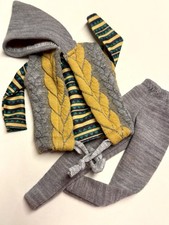 Barbie Ken Herbst Set  Kleidung -Fashion Kapuzen Weste , Langarm Shirt, Hose