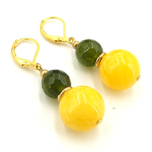 Peridot bernstein ohrringe - &,