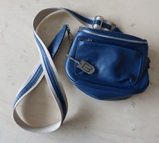 Leder-Umhängetasche Crossbody Bag Dunkelblau von Vera Pelle -made in Italy - neu