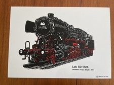 Kunststoff Zuglaufschild Lok 50 1724 (Hersteller:  Krupp ; Baujahr: 1941)