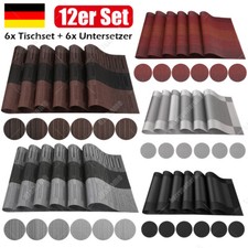 12er Set Tischset PVC Platzset Untersetzer Abwaschbar Platzdeckchen Platzdecke