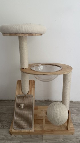 Kratzbaum holz beige mit - holz,