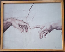 BILD MICHELANGELO BUONAROTTI Die Erschaffung Adams HÄNDE BILDER Holzrahmen