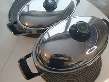 AMC  ovaler Bräter, 10 cm hoch, Mit Siebaufsatz ,  mit hohen Deckel