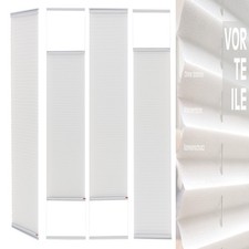 Plissee Rollo ohne Bohren mit Aluminium Klebe leiste Sichtschutz Fenster & Türen