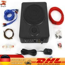 8" 600 Watt Auto Untersitz Subwoofer Kompakt Kfz Aktiv Bassbox Mit Kabel Set DE