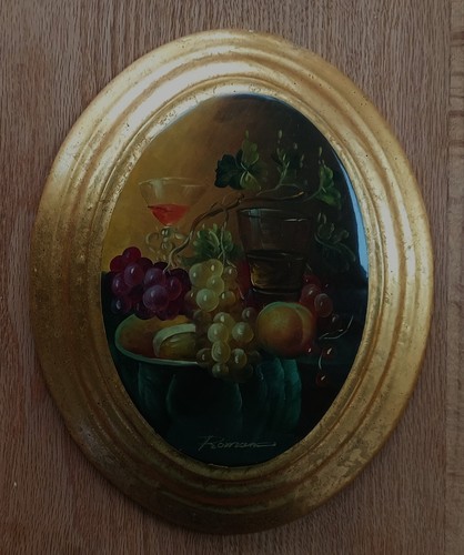Gemälde antik oval 25x20 - , cm