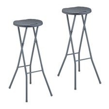 Barhocker Barstuhl Klapphocker Tresenhocker Rattan-Hocker grau leicht robust