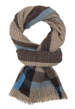 Ella Jonte Schal klassischer Herrenschal Blau o Braun kariert Herbst Winterschal
