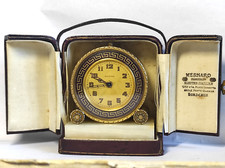 ZENIT Reisewecker 1920er.Fein vergoldetes Messinggehäuse in originaletui.