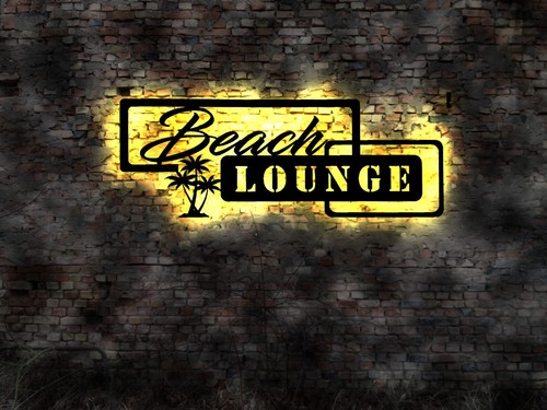 Beach lounge leuchtreklame - beach,