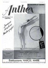 Damen Unterwäsche Anthex XL Reklame 1934 Mode 30er Frankreich Mieder Werbung