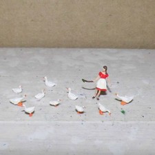 Figuren H0 1:87 Preiser und andere, handbemalt "Gänse"