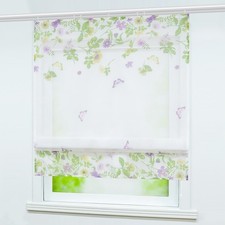 Schmetterling Raffrollo mit Klettband Raffgardinen Landhaus Voile Vorhang Küche