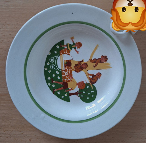 Ddr keramik kinderteller rund - keramik,