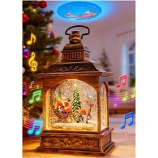 Weihnachtsschneekugel Wasserlaterne Musik Weihnachtsmann Projektor LED Beleuc...