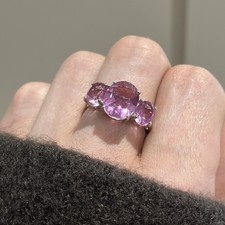 925 ROSA QUARZ Trilogie Ring