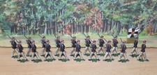 antike Zinnfiguren - preußische Infanterie a.d. Marsch , 40mm - alte Offizin