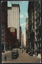 New York City, NY, Bradway from Bowling, Strassenbahn, Ansichtskarte 1922 