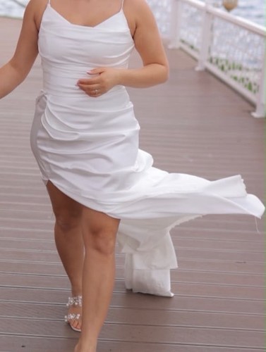 Satin hochzeitskleid - satin, hochzeitskleid/