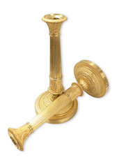 Paar feuervergoldete Empire Kerzenleuchter Kandelaber Bronze um 1815