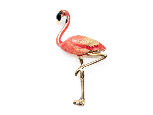 Flamingo emailliert brosche - flamingo,