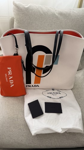Prada tote shopper canvas - prada,