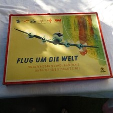 Vintage  Flug um die Welt Spiel Flugzeug Arlines Hausser  Art 100  RAR