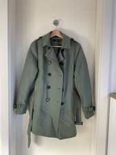 HALLHUBER Damen Trenchcoat Mantel 38 Grün Baumwolle Polyester Gürtel