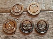 5x 5 Euro Münze Subtropische Zone 2018, Polymerring orange, Prägestätte "J"