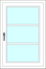 Kunststoff-Fenstersprossen zum nachrüsten - 3 Felder, weiß, bis 1,20 m Länge