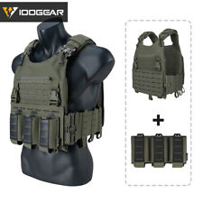 IDOGEAR Taktische Weste Airsoft Plate Träger MOLLE mit 556 Dreifachmag Etui Gear