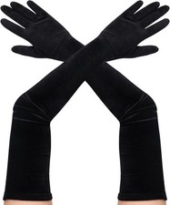 Schwarz Handschuhe Lang Damen