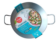 Brat Pfanne Eisen 32 cm Langlebig Einbrennen für Herd Gas Grill Backofen schwer