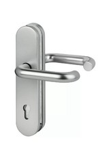 Schutzbeschlag Korridor 72/8 Edelstahl ES1 Feuerschuz/Panik m.gelagerten Drücker