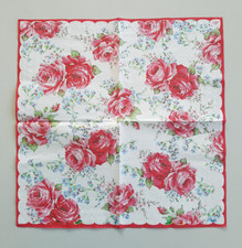 3 Servietten Rosen Knospe Roses Röschen shabby rot rosa withe Cath Kidston