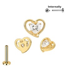 1,2mm Herz Kristall mit Rand