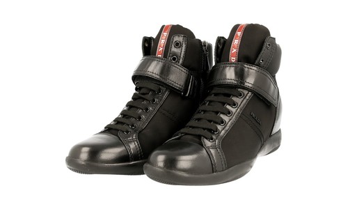 Prada leder high top sneaker - prada,