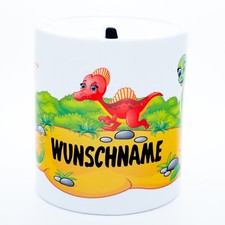 Dinosaurier Spardose mit Namen