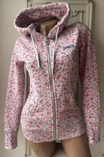 SUPERDRY Mille Fleurs Damen Sweatshirt-Jacke Kapuzenjacke Hoodie Geblümt -Gr. XS