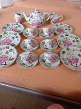 WARNECKE Teeservice " Hybiscus " komplett für 6 Personen - feine Handmalerei !